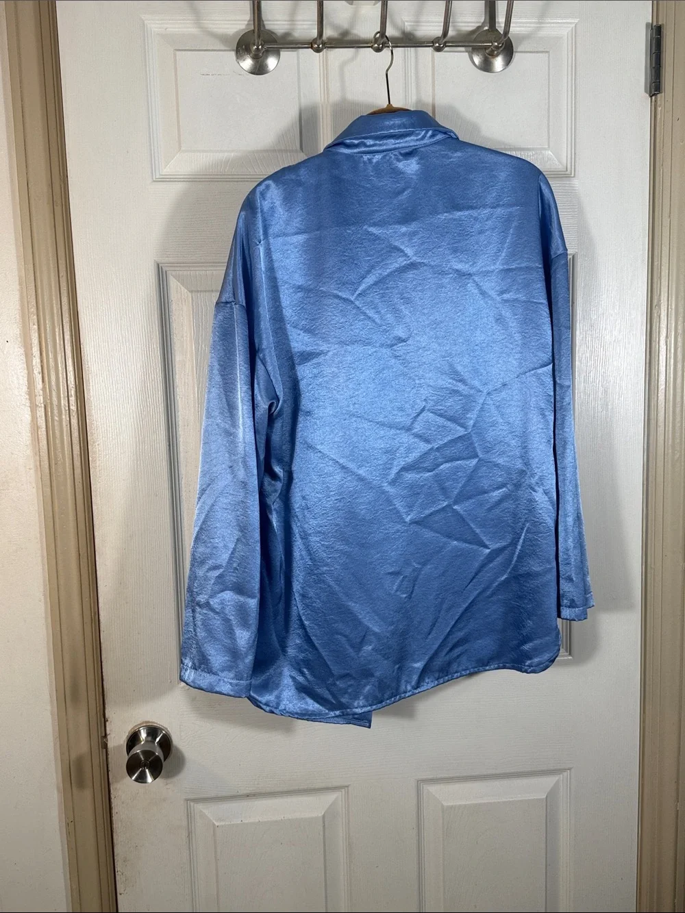Chloe Sky Blue Satin Pantsuit Set